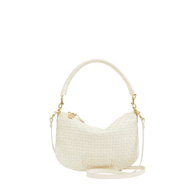 Petit Moyen Messenger - Cream Woven Checker