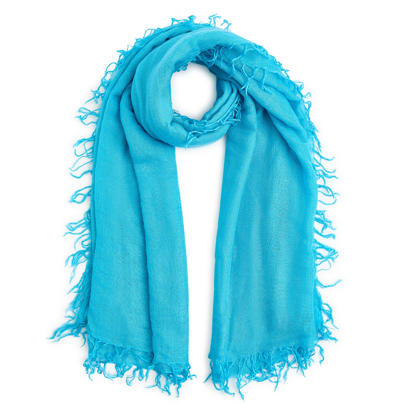 The Silk Cashmere Scarf - Cerulean Blue