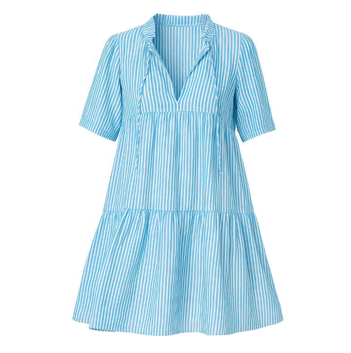 Isla Dress - Sunday Stripe Bluesy Organic