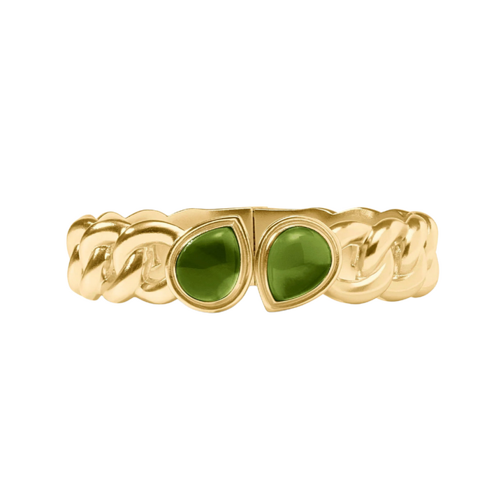 Dolce Hinge Bangle Small - Iridescent Palmetto Green