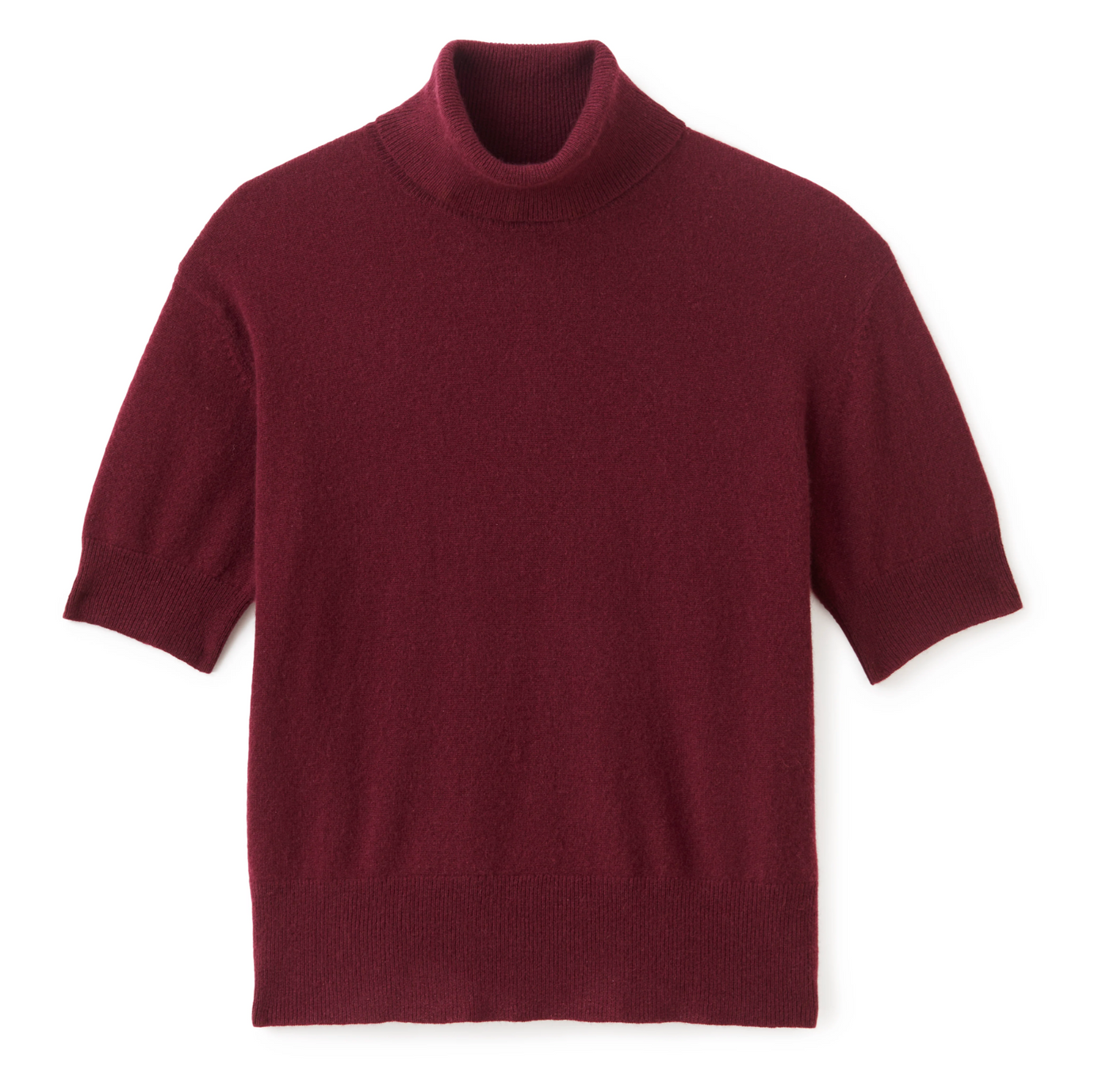 Belle Short Sleeve Turtleneck - Wine