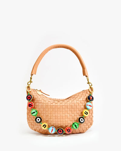 Petit Moyen Messenger - Bisque Woven Checker