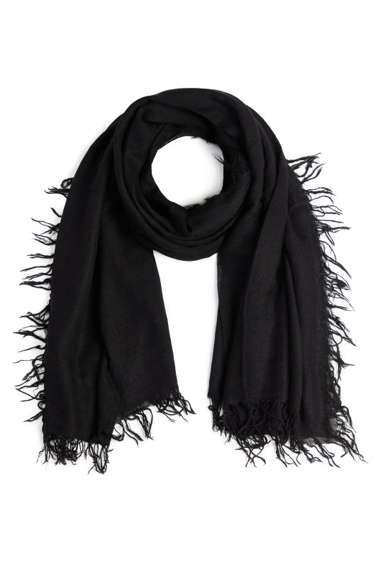 The Silk Cashmere Scarf- Black