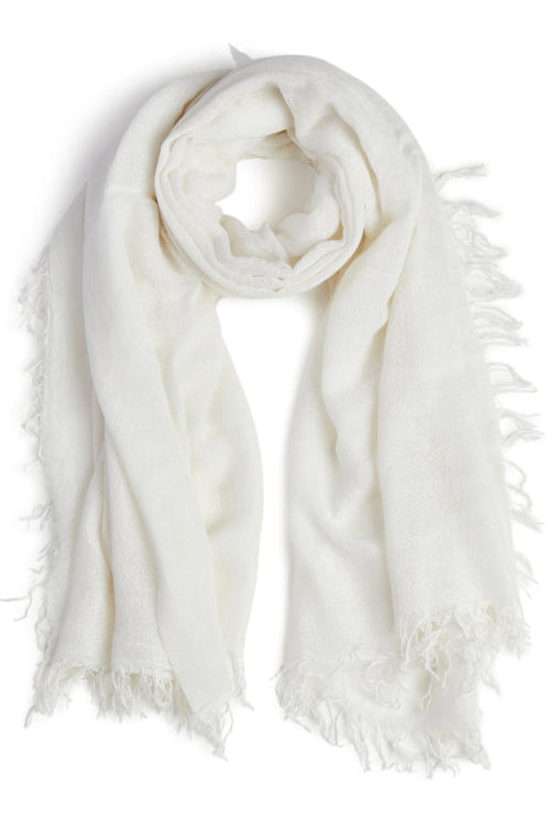 The Silk Cashmere Scarf- Chalk