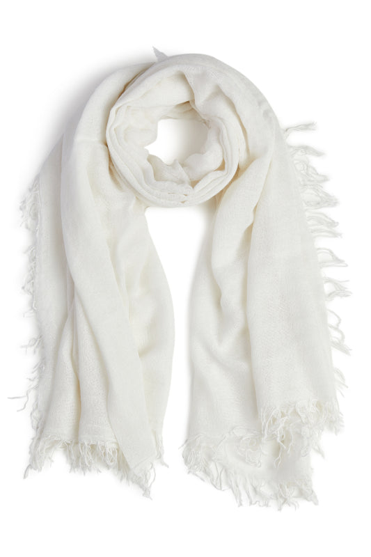 The Silk Cashmere Scarf- Chalk