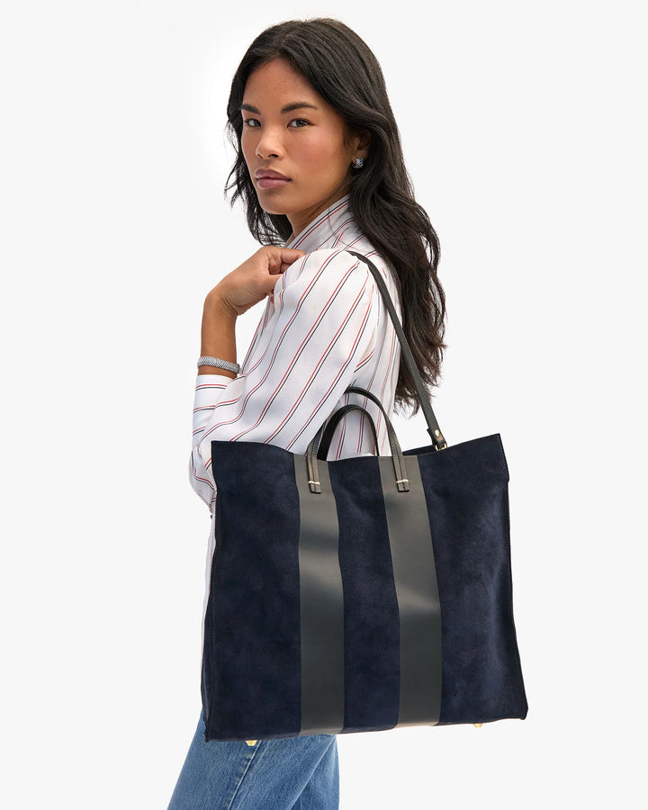 Simple Tote - Navy w/ Racing Stripes