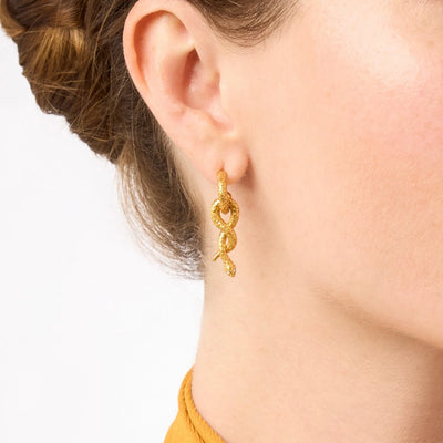 Snake Hoop & Charm Earring