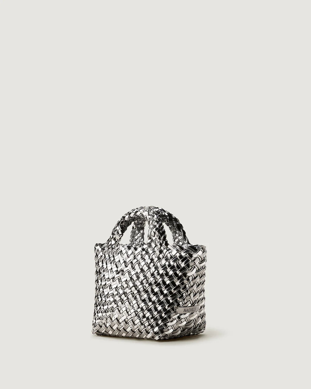 St. Barths Petit Tote Double Weave Metallic - Pewter