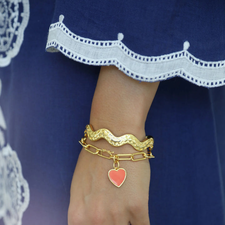 Stacking Squiggle Cuff - Gold