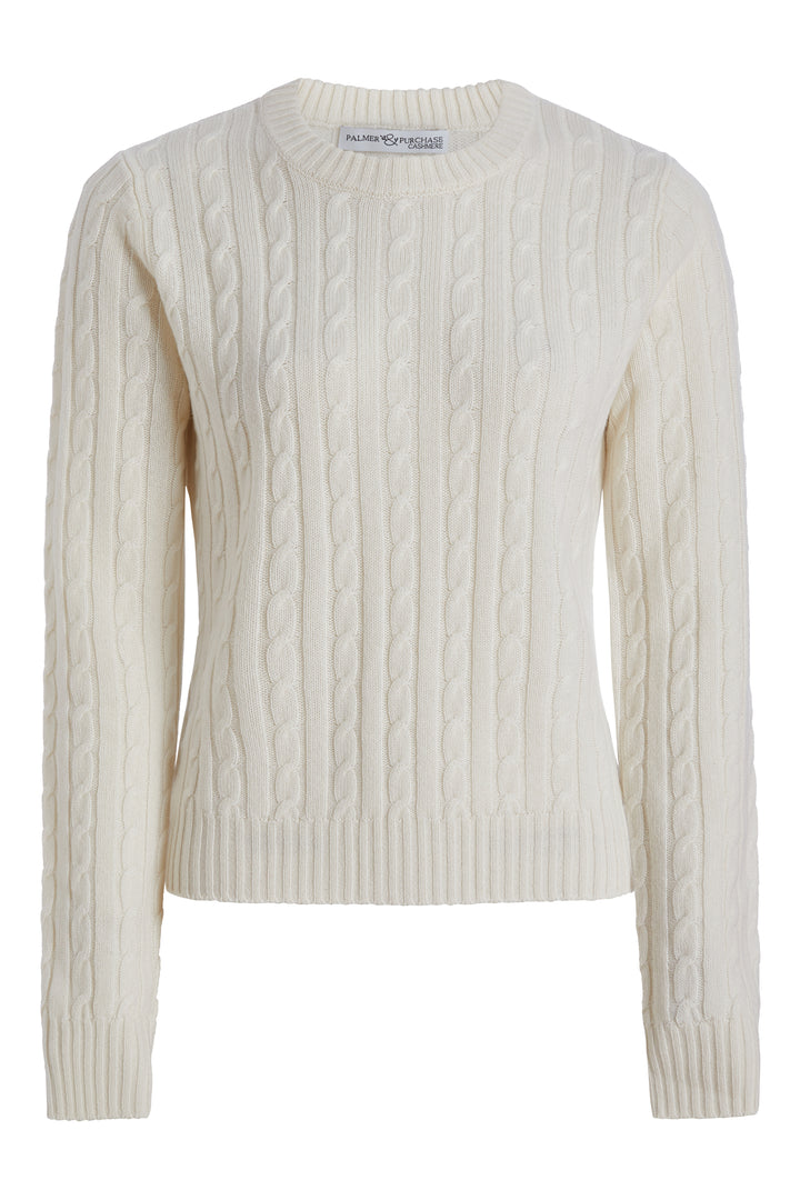 Stewart Cashmere Cable- Chalk