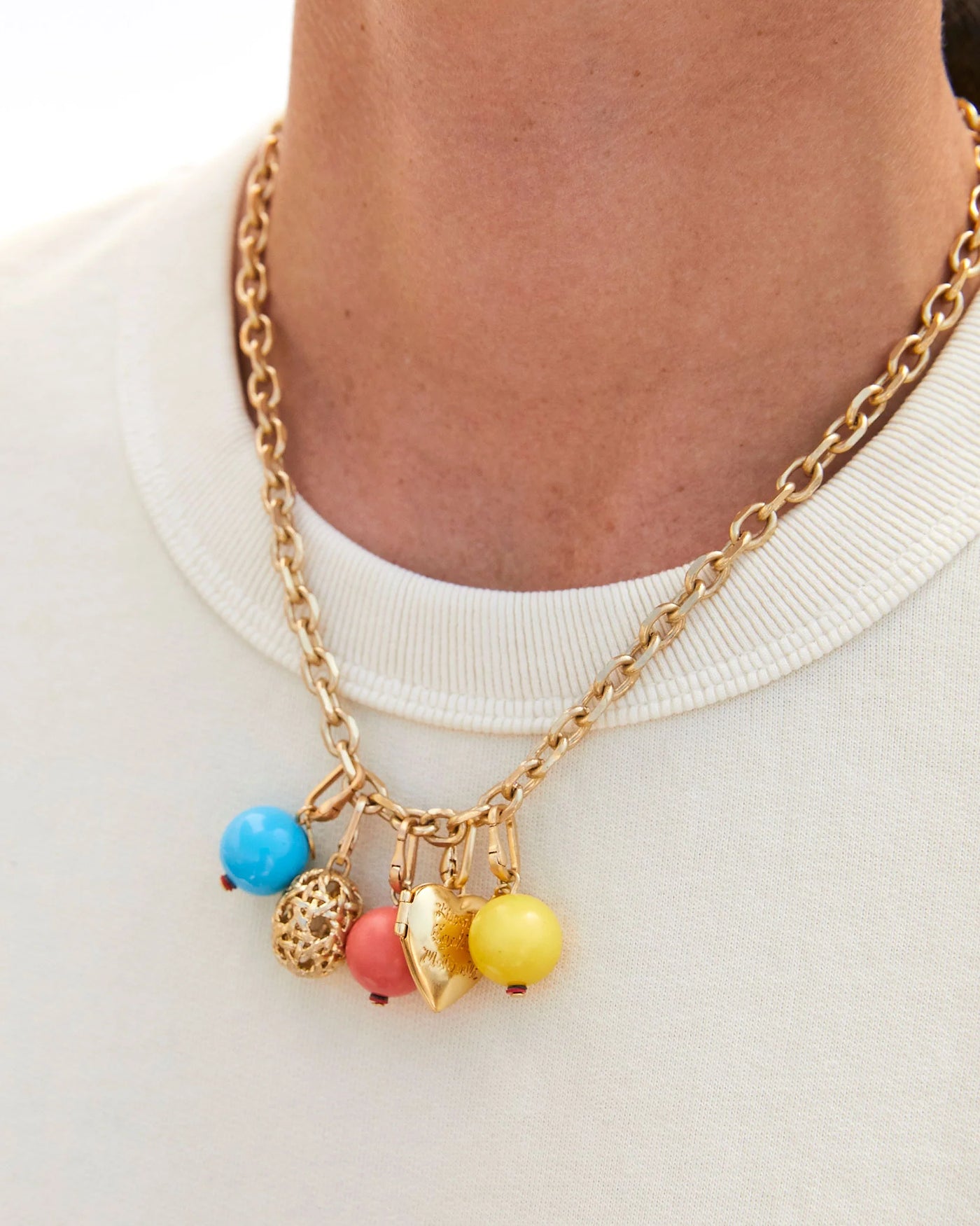 Charm Chain Necklace - Vintage Gold