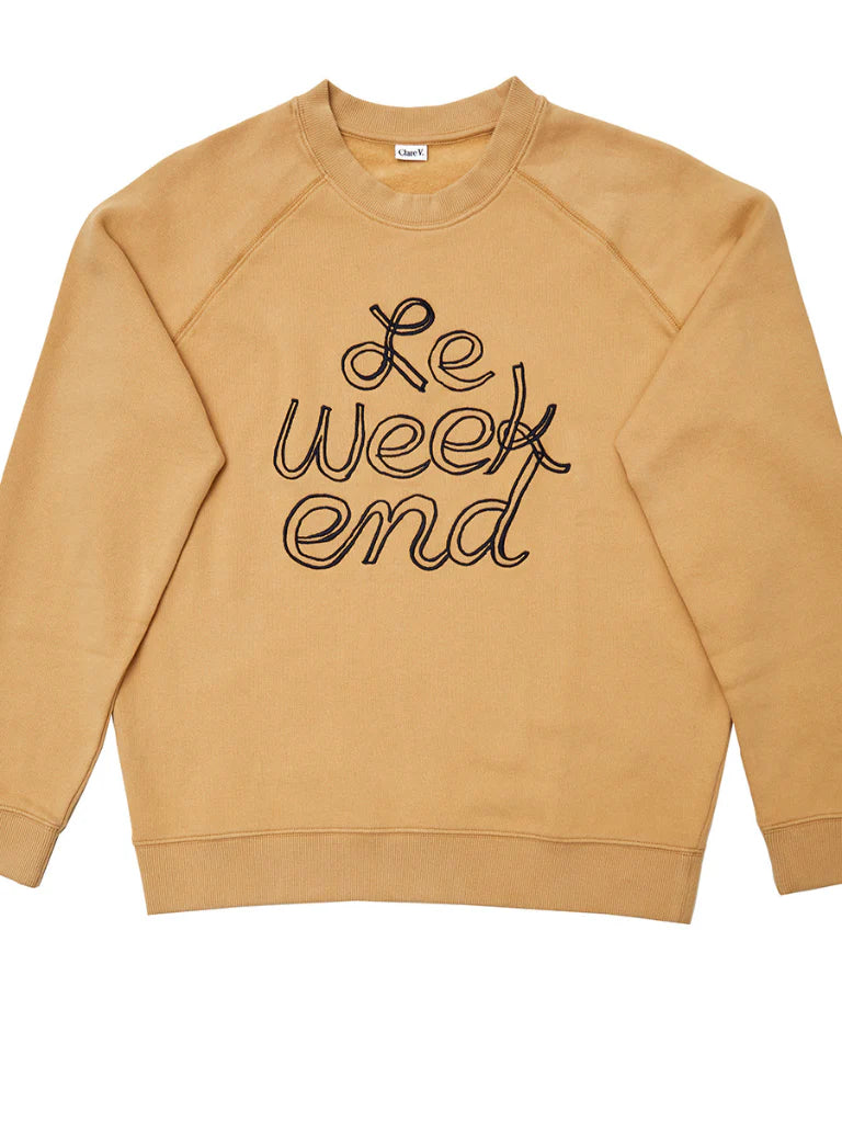 Sweatshirt - Sand w/ Navy Le Weekend