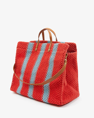 Summer Simple Tote Croch Stripe Ciao- Bright Pop/ Blue