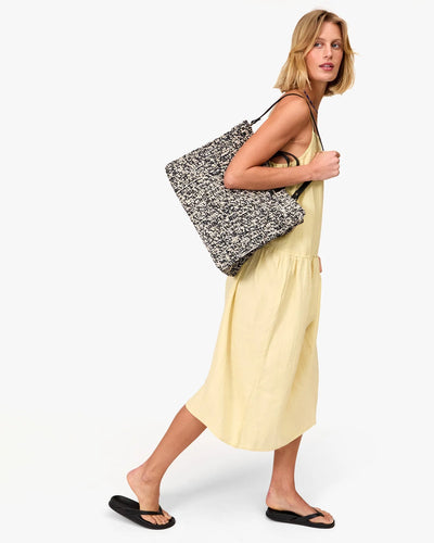 Summer Simple Tote - Black & Cream Raffia