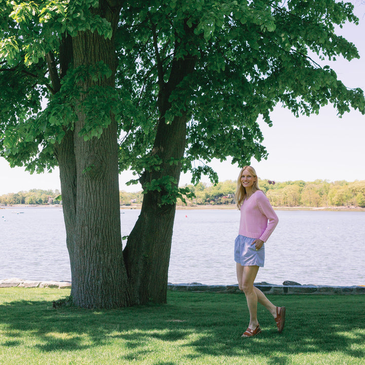 Milan V Neck- Pink