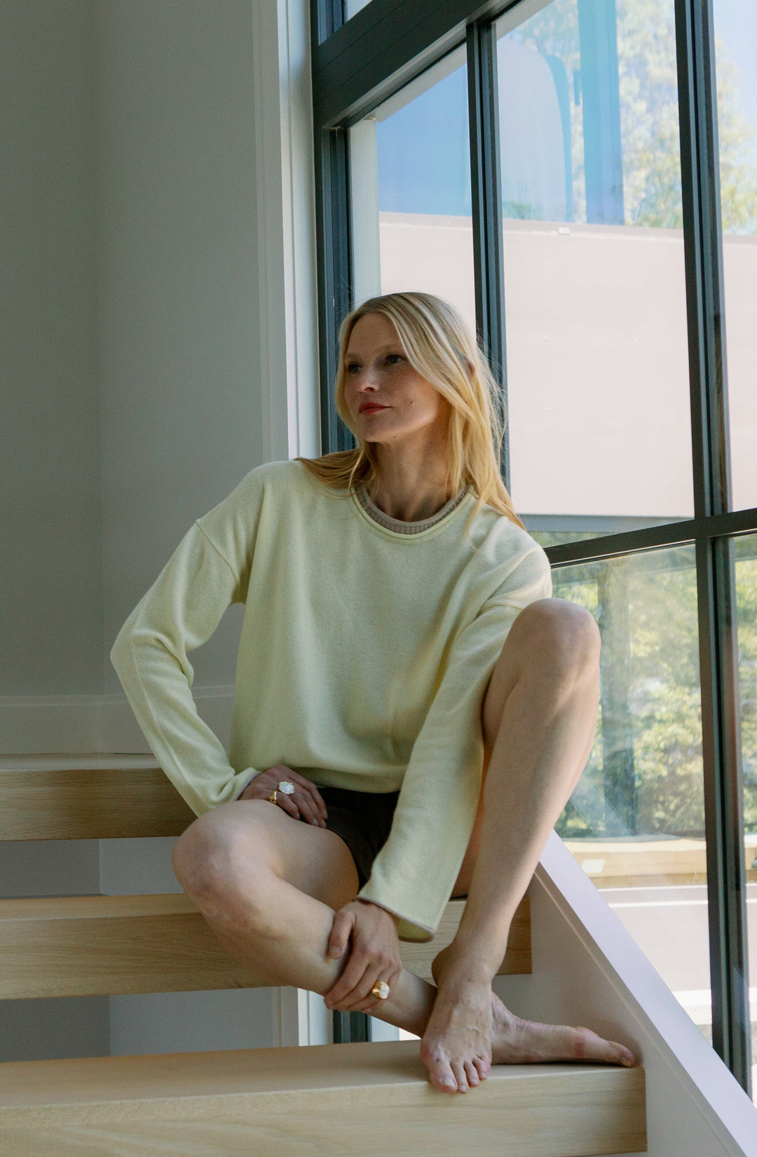 Emily Crewneck- Lemonade/Jute