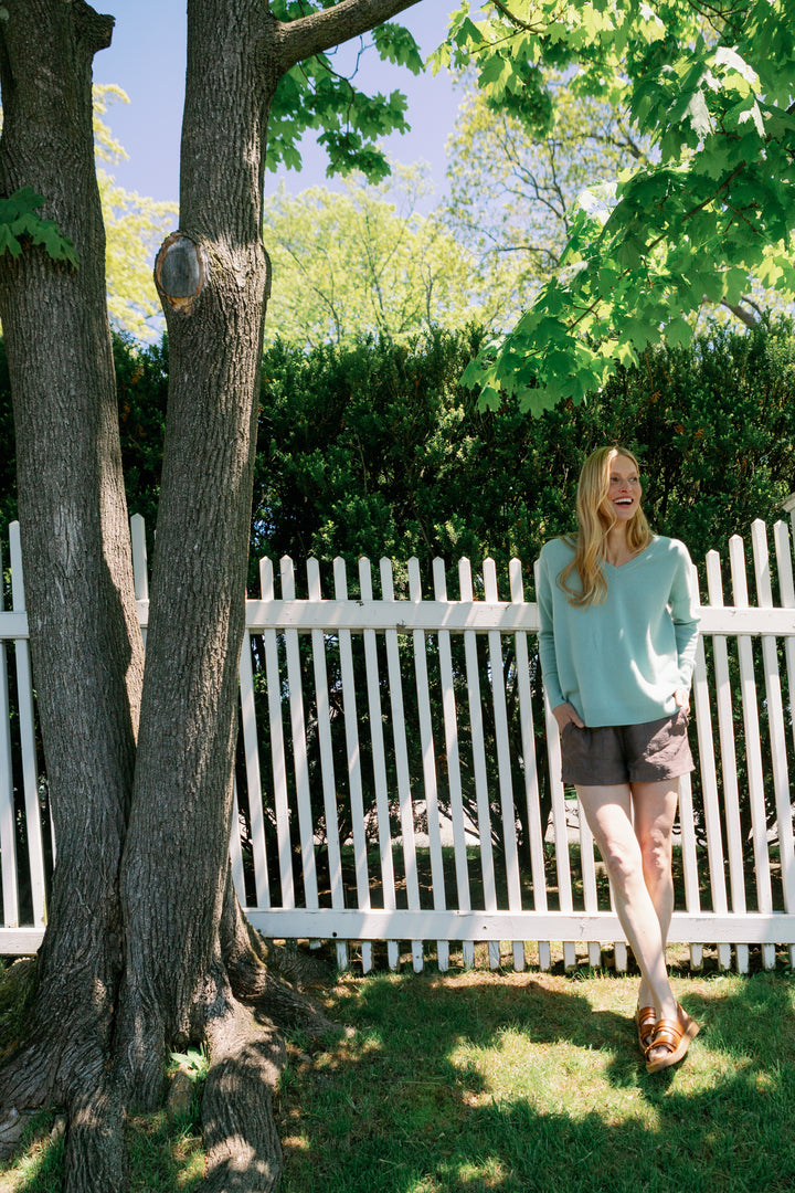 The Shannon V Neck- Seafoam