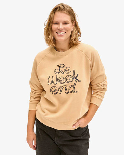 Sweatshirt - Sand w/ Navy Le Weekend