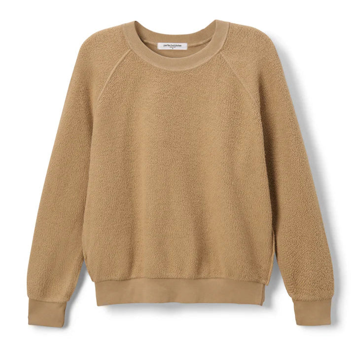 Ziggy Cotton Fleece Shrunken Crew - Suede