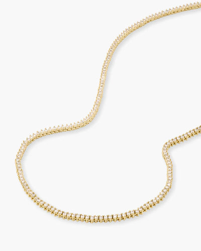 CZ Basic Tennis Necklace - Gold