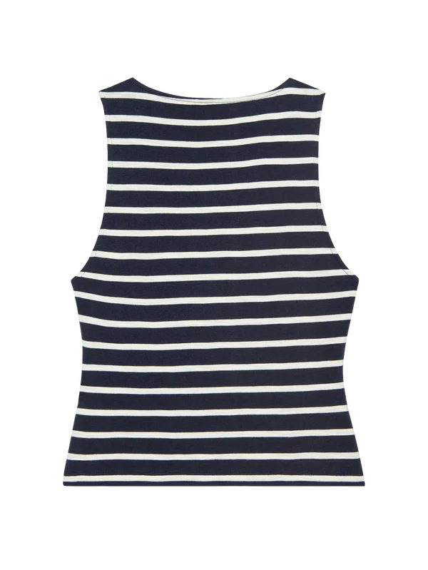 Terri Tie Tank - Navy Playa Stripe