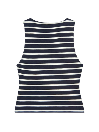 Terri Tie Tank - Navy Playa Stripe