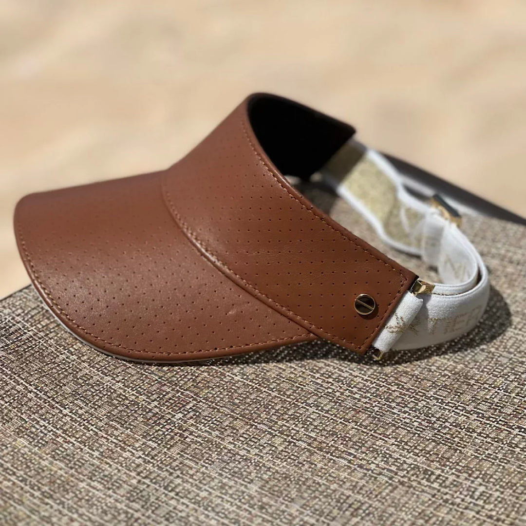 The Leather Visor - Tan & Gold