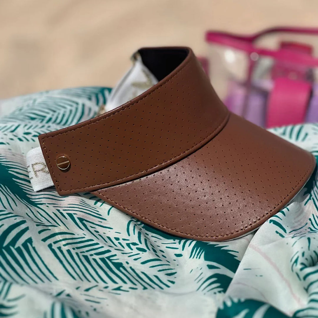 The Leather Visor - Tan & Gold