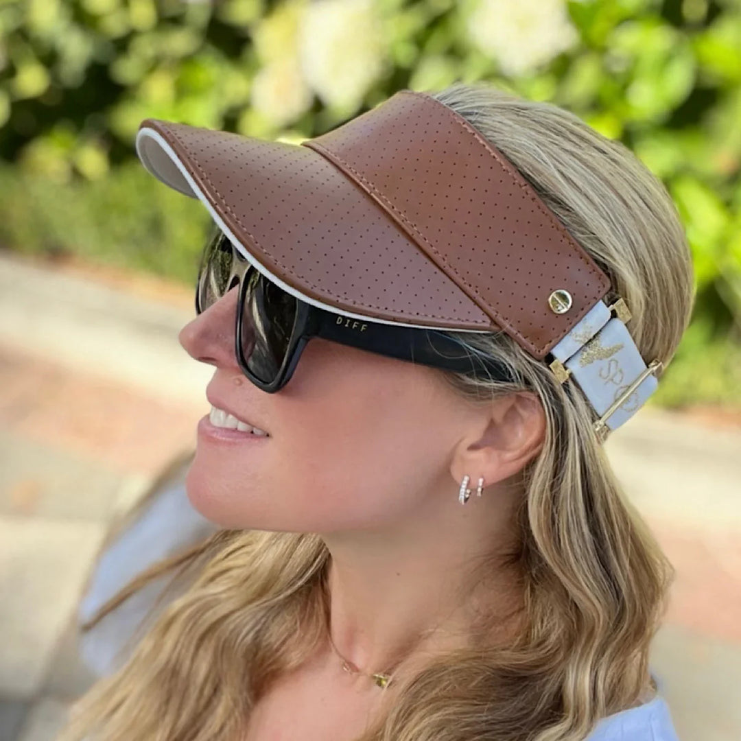 The Leather Visor - Tan & Gold