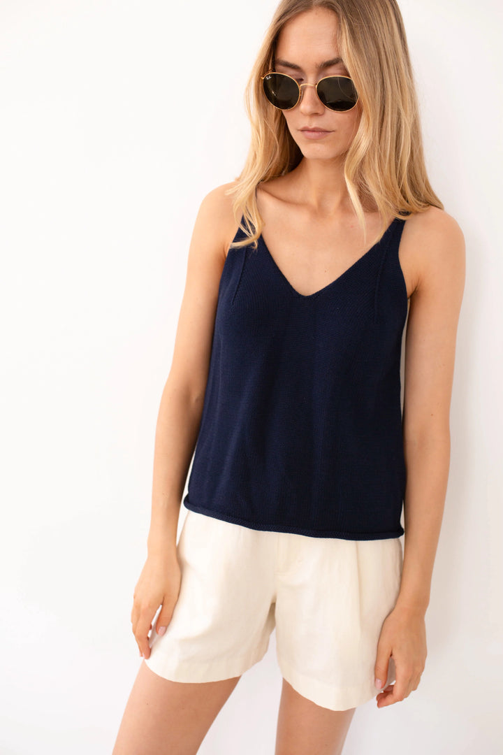Catalina Sweater Tank - Navy