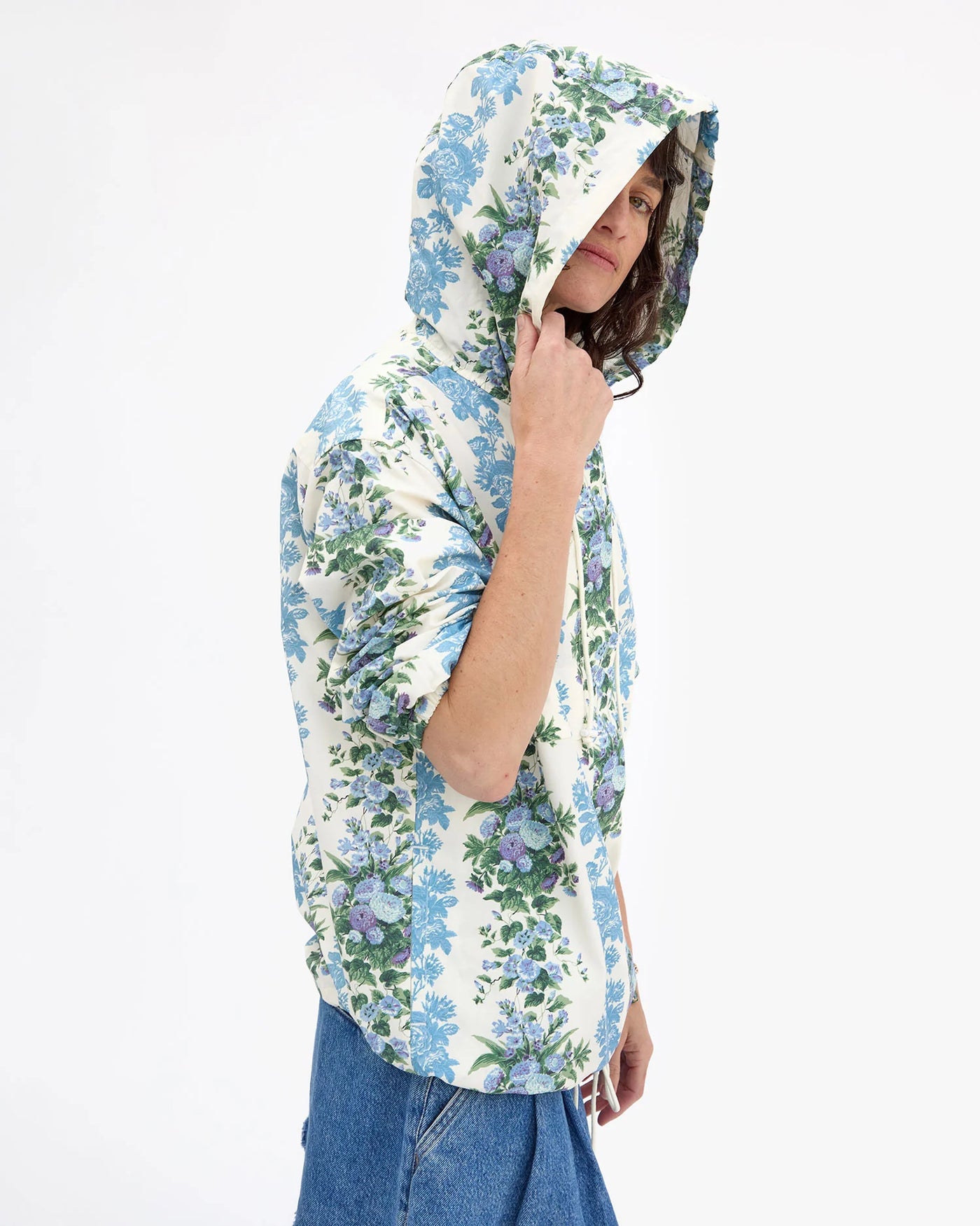 Theo Anorak Jacket - Blue Floral Stripe