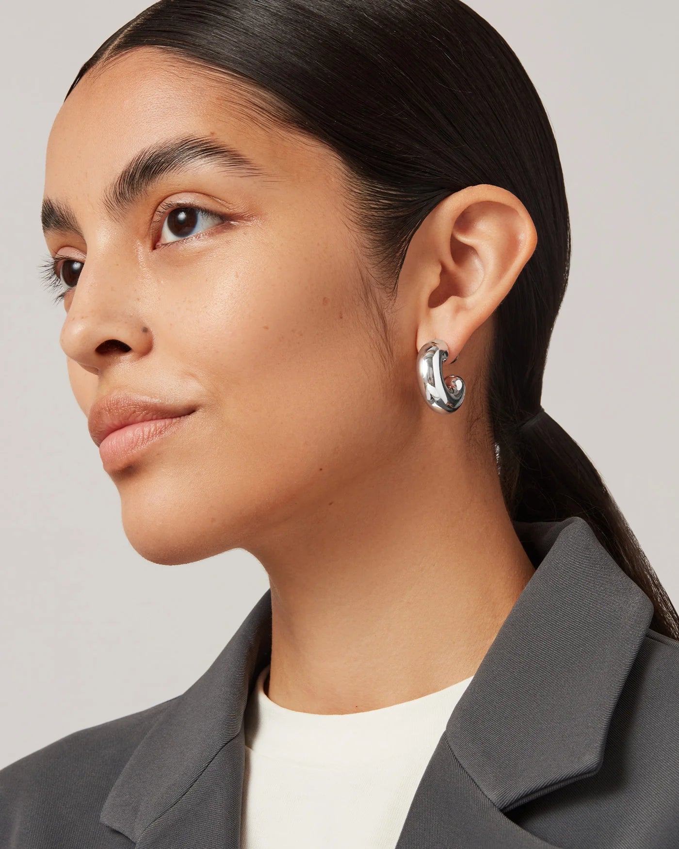 Tome Hoops - Large - Silver