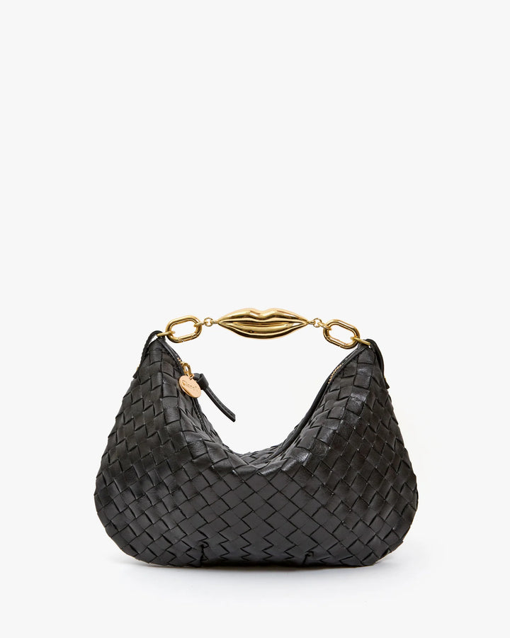 Petit Moyen Messenger - Black Diagonal Woven
