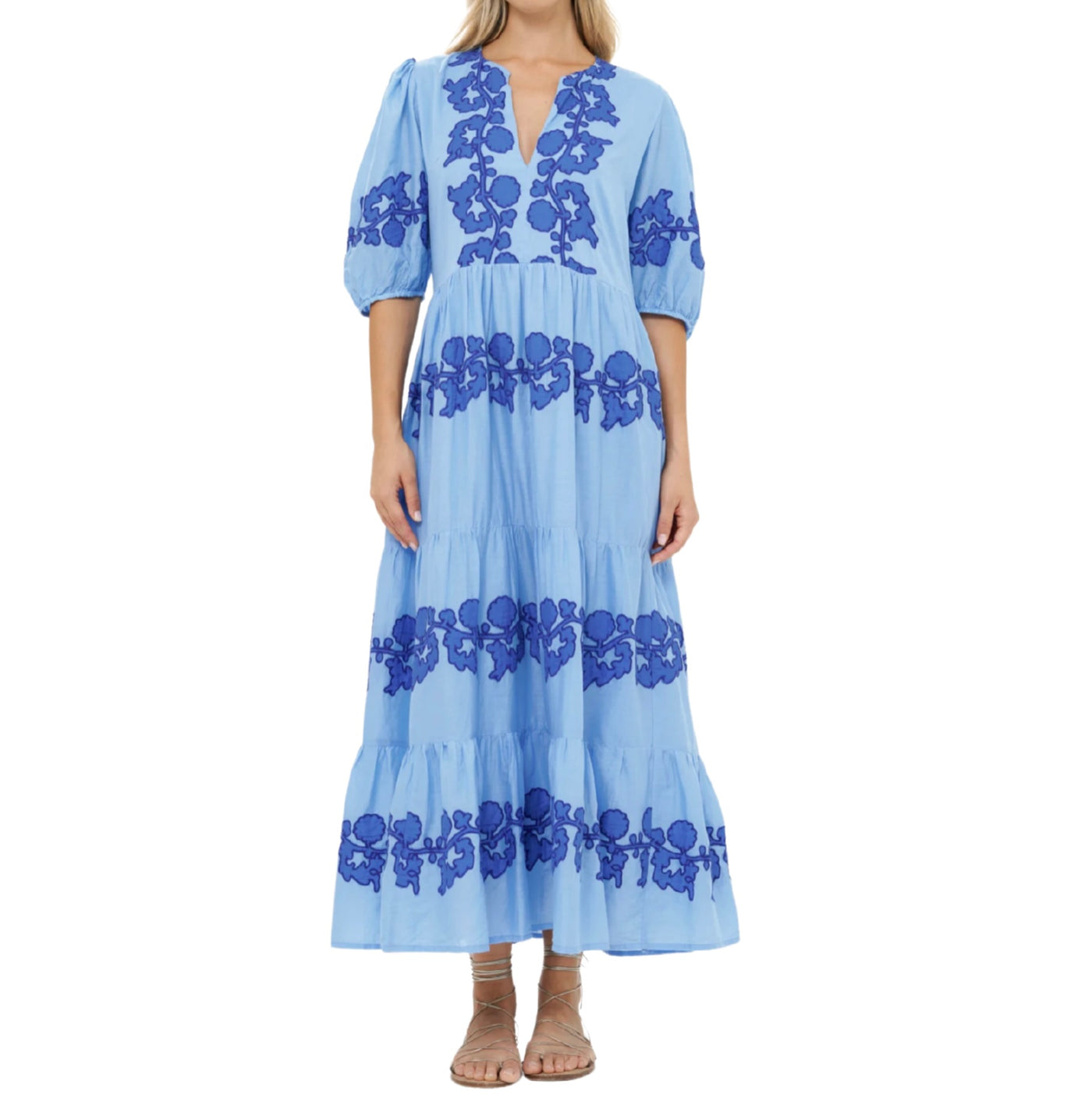 Puff Sleeve Maxi - Tangier Blue