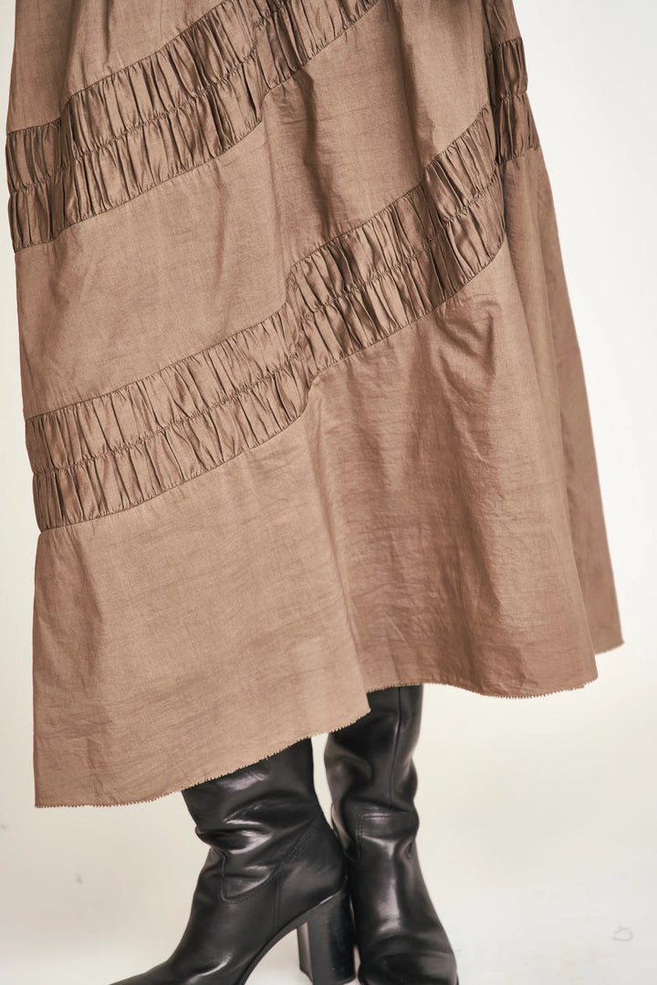 Verona Ruched Skirt - Walnut