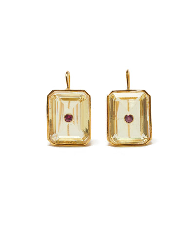 Tile Earrings - Citrine