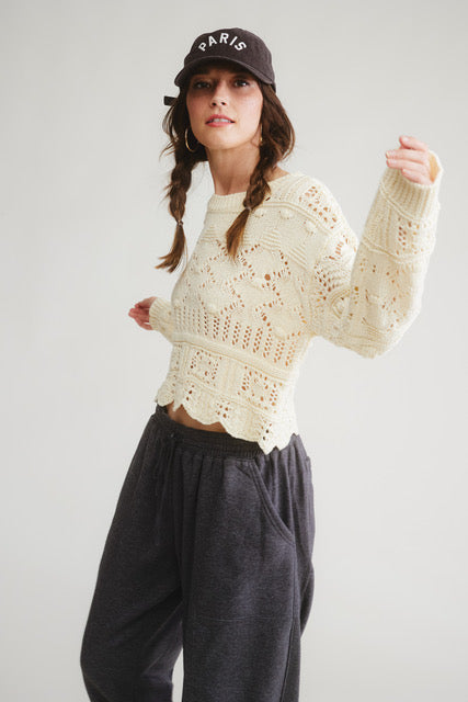Open Knitting Sweater Top
