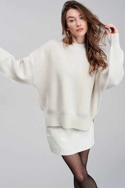 Ribbed Crewneck Sweater - Dove