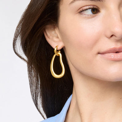 Wave Doorknocker Earring- Gold