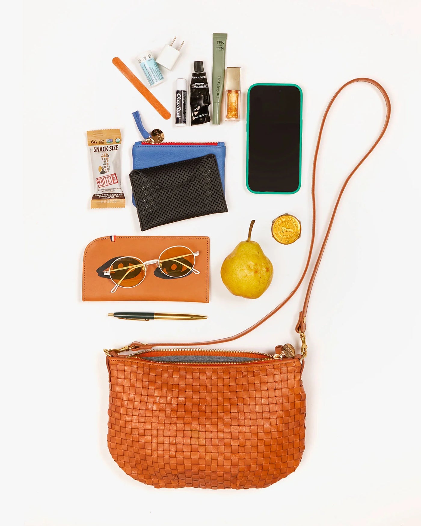 Petit Moyen Messenger- Natural Woven Checker