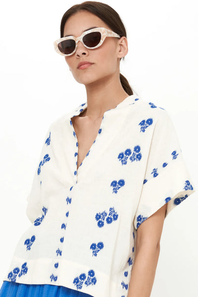 V-Neck Top - Wicklow Blue