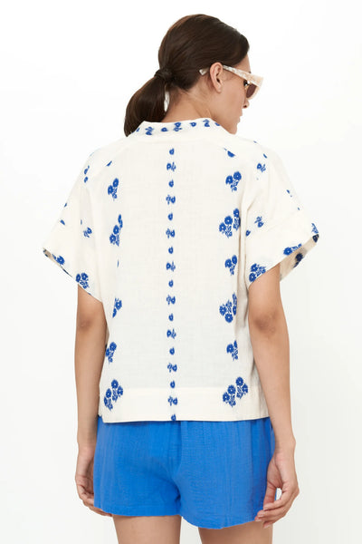 V-Neck Top - Wicklow Blue