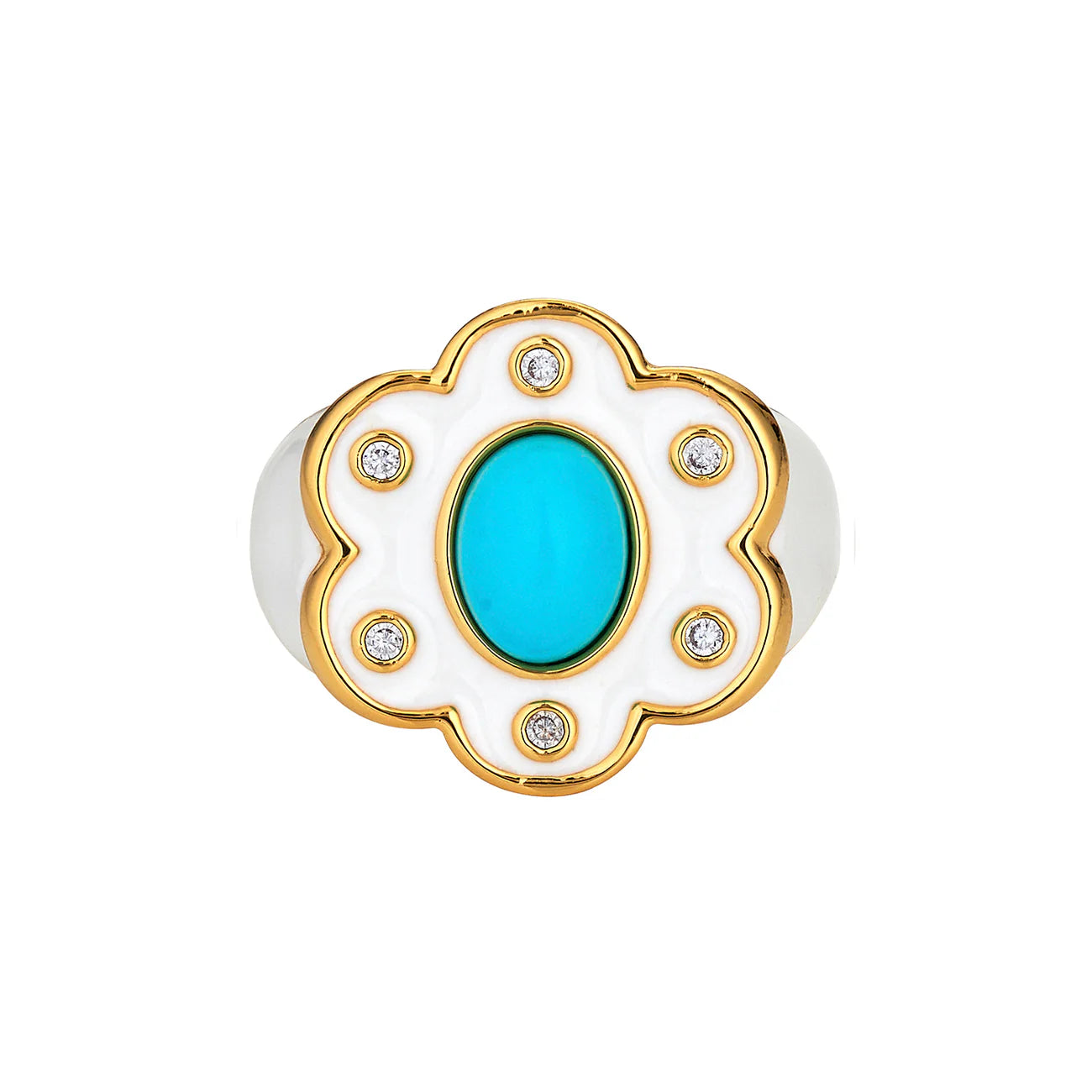 Willow Dahlia Ring - Ivory/TQ