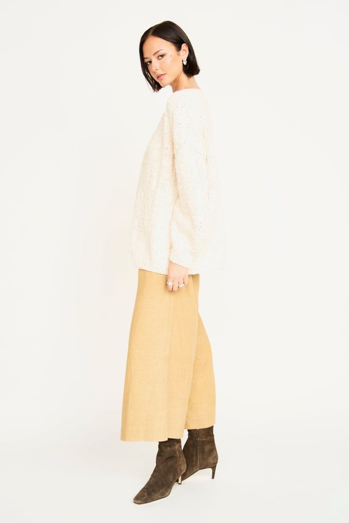Cusco Cardigan - Cream Flame