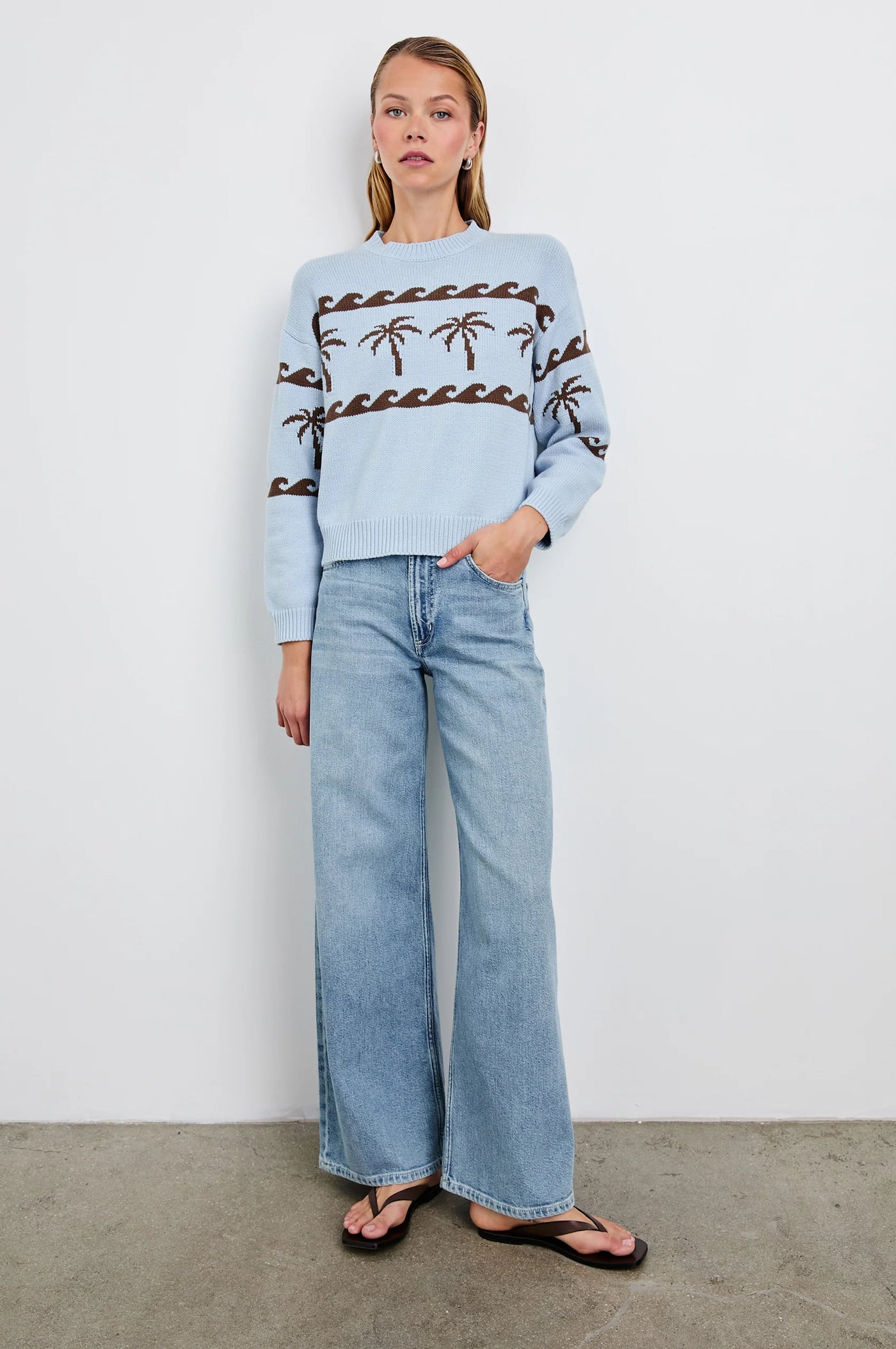 Zoey Sweater - Palm Stripe