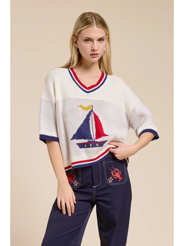 Sailing V Neck Sweater