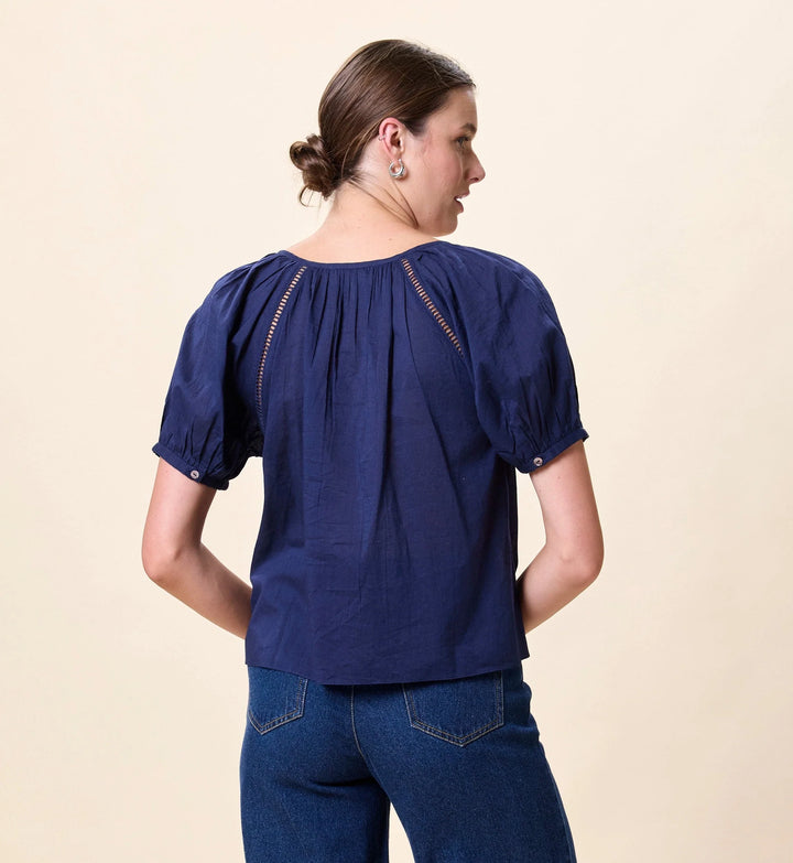 Adeline Blouse - Navy
