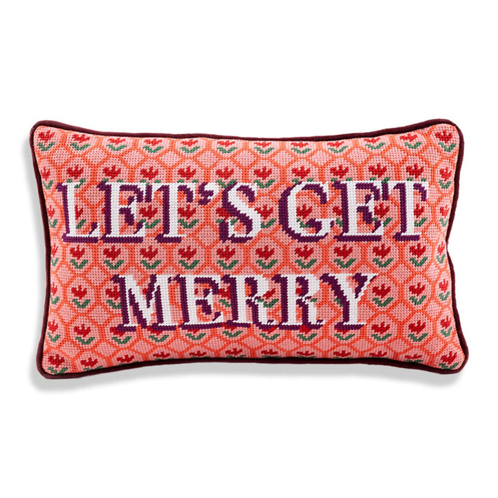 Let's Get Merry Needlepoint Pillow