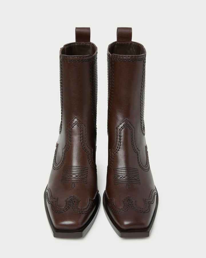 Agnes Western Bootie - Brown