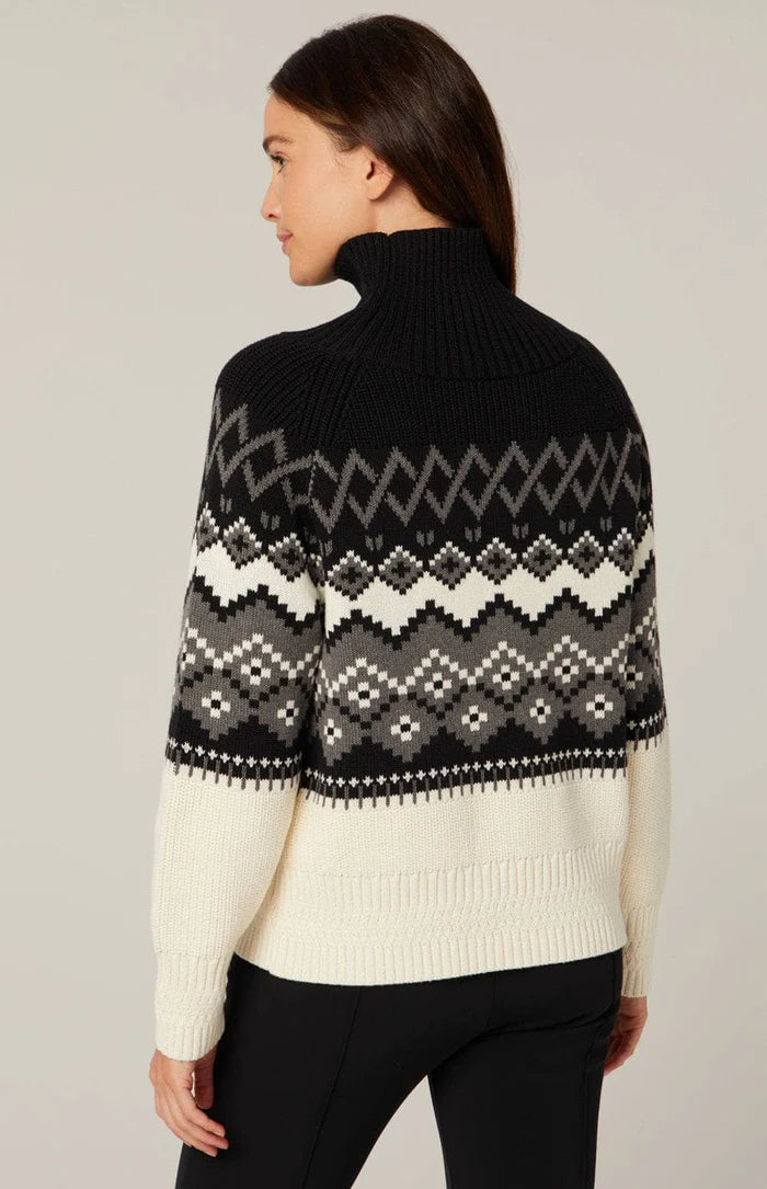 Leighton Mock Neck Ski Sweater - Black